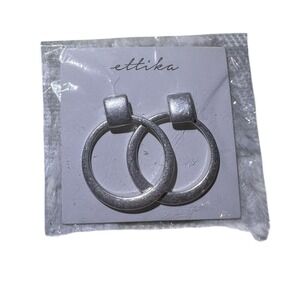 Silver hoop‎ earrings